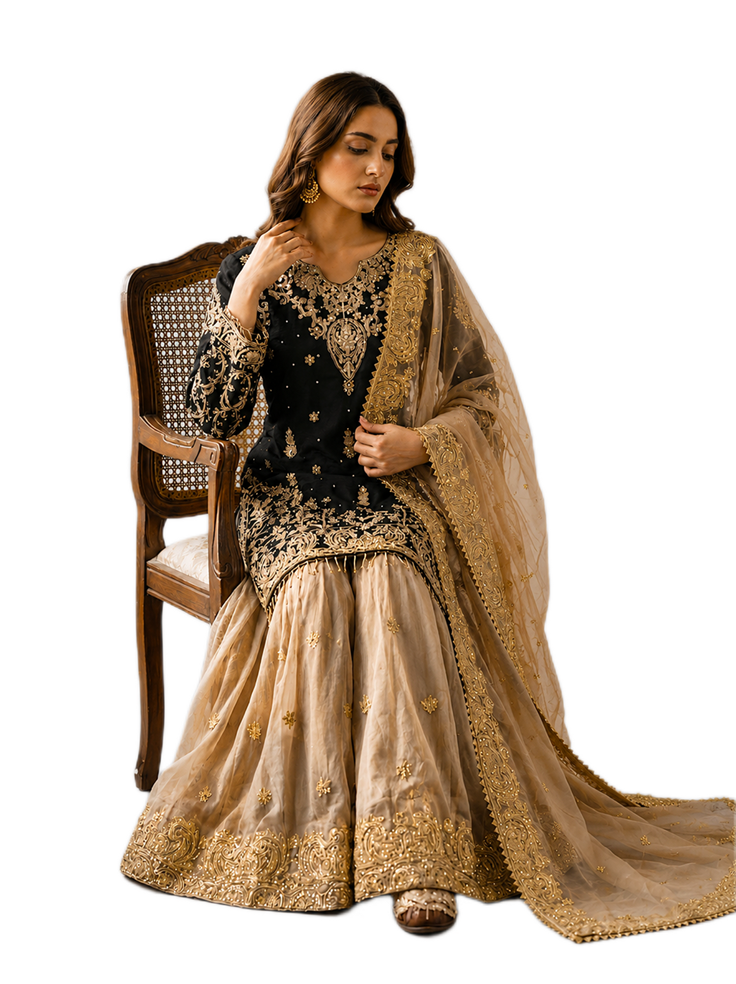 Black Designer Sharara Suit