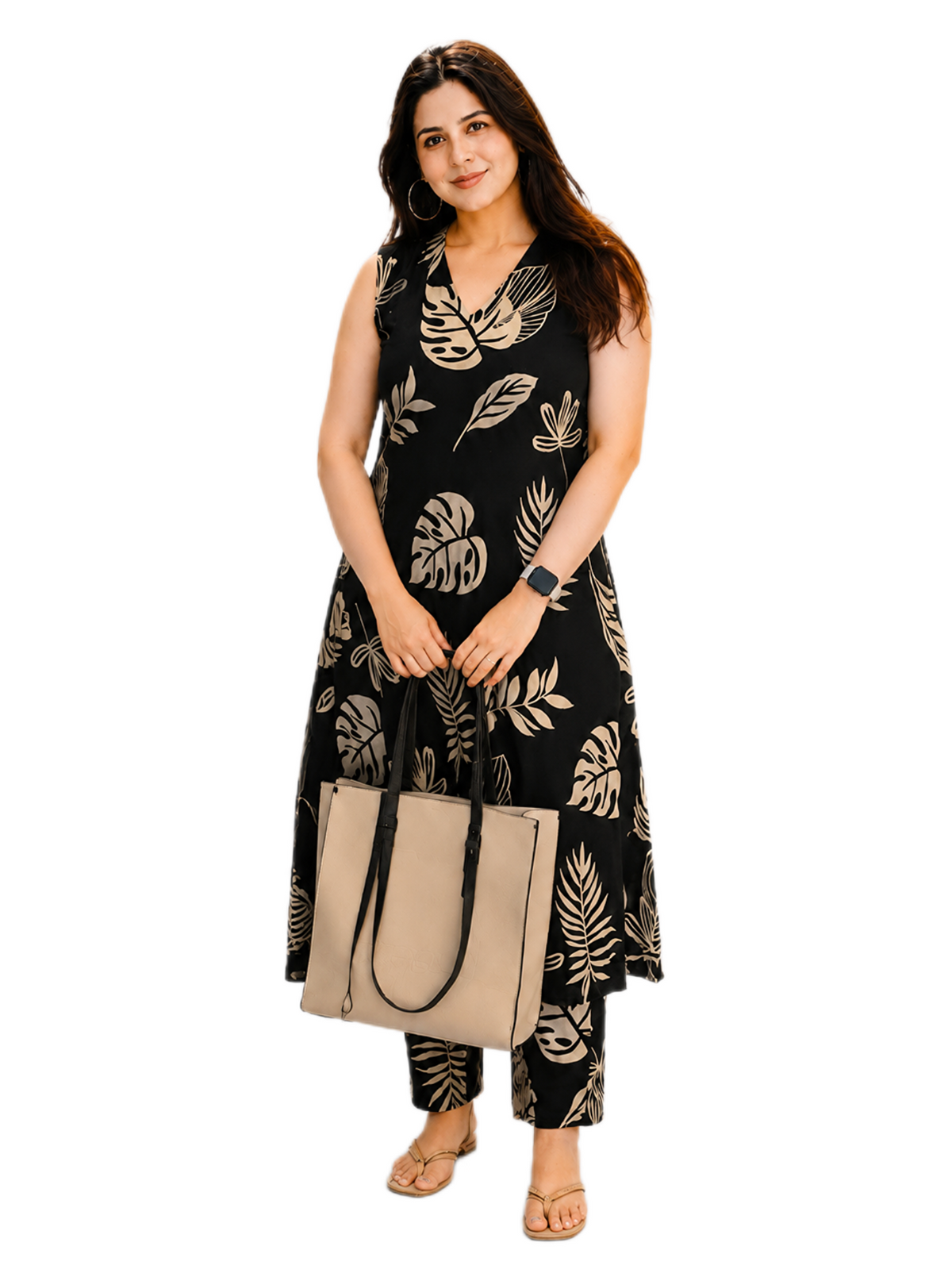 Midnight Black Printed Kurti