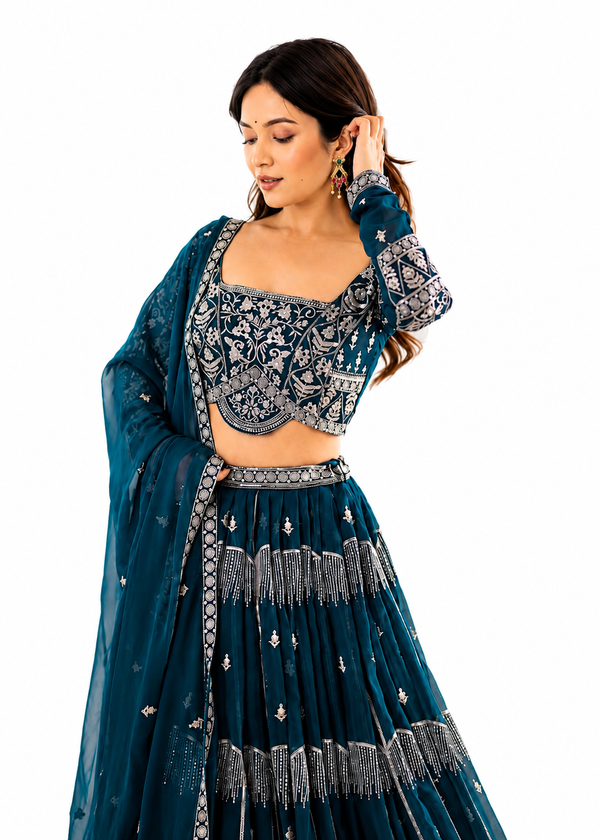 Intricate Threadwork Lehenga Set