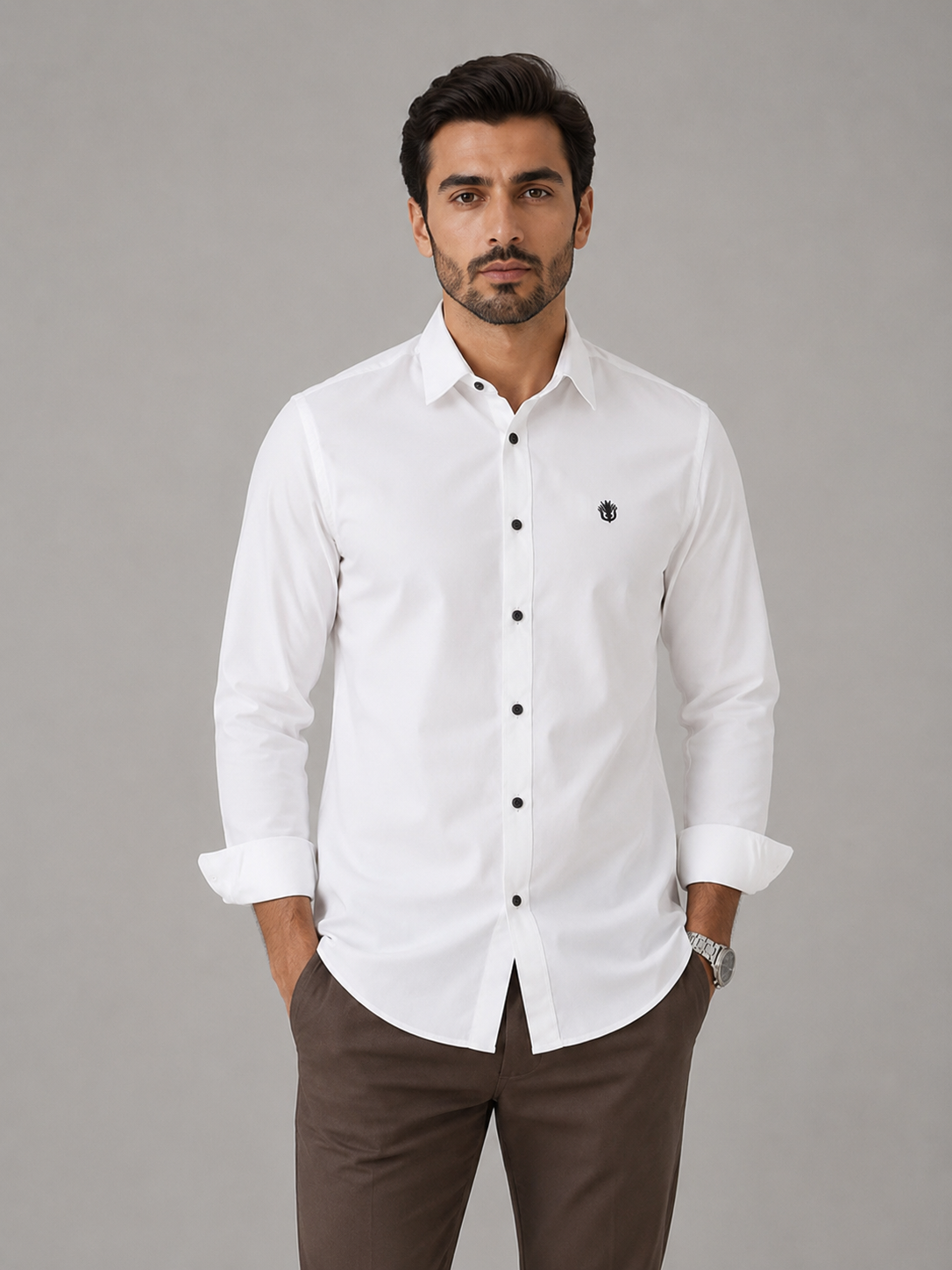 Classic White Cotton Shirt for Timeless Professional Elegance