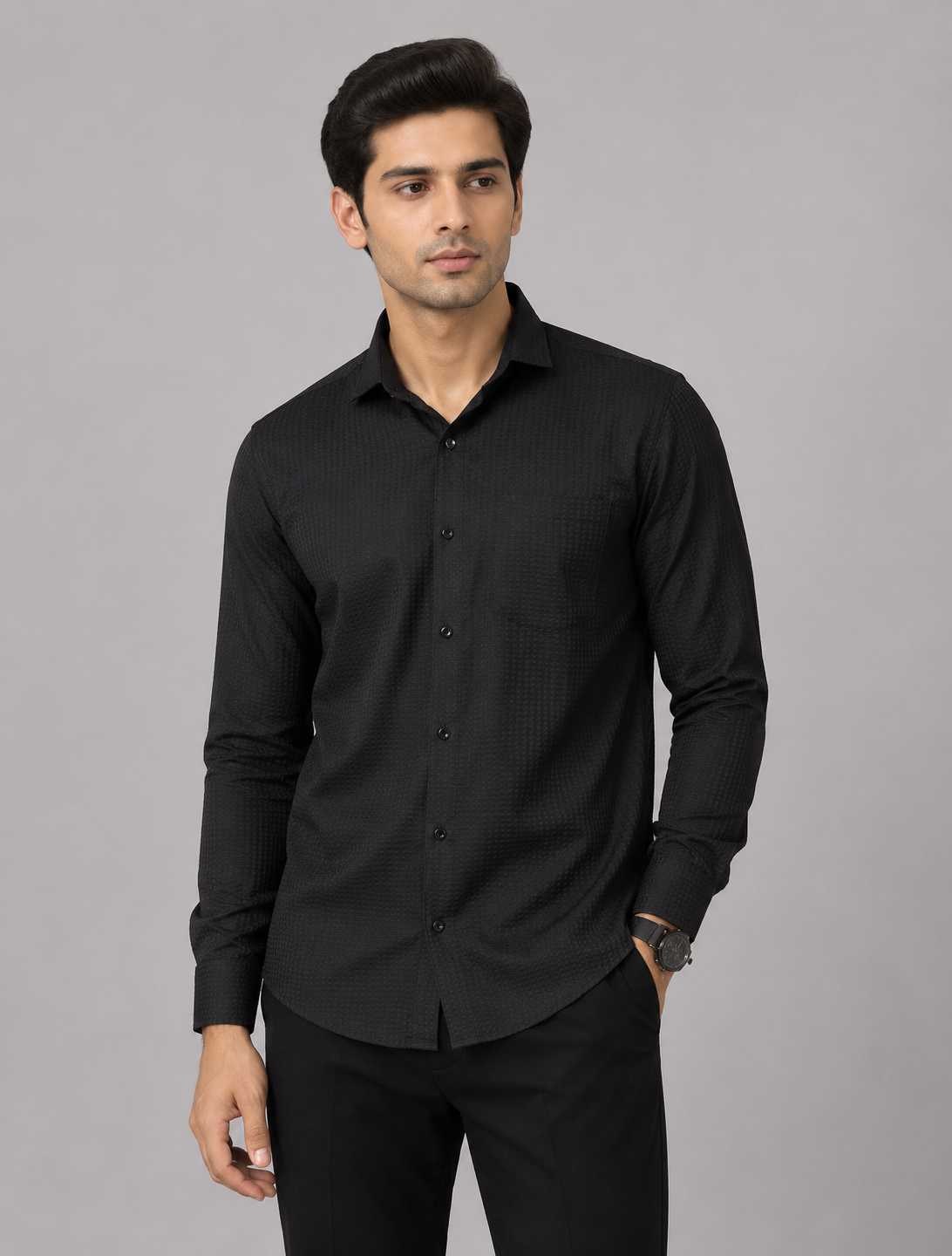 Timeless Black Designer Shirt with Contemporary Charm