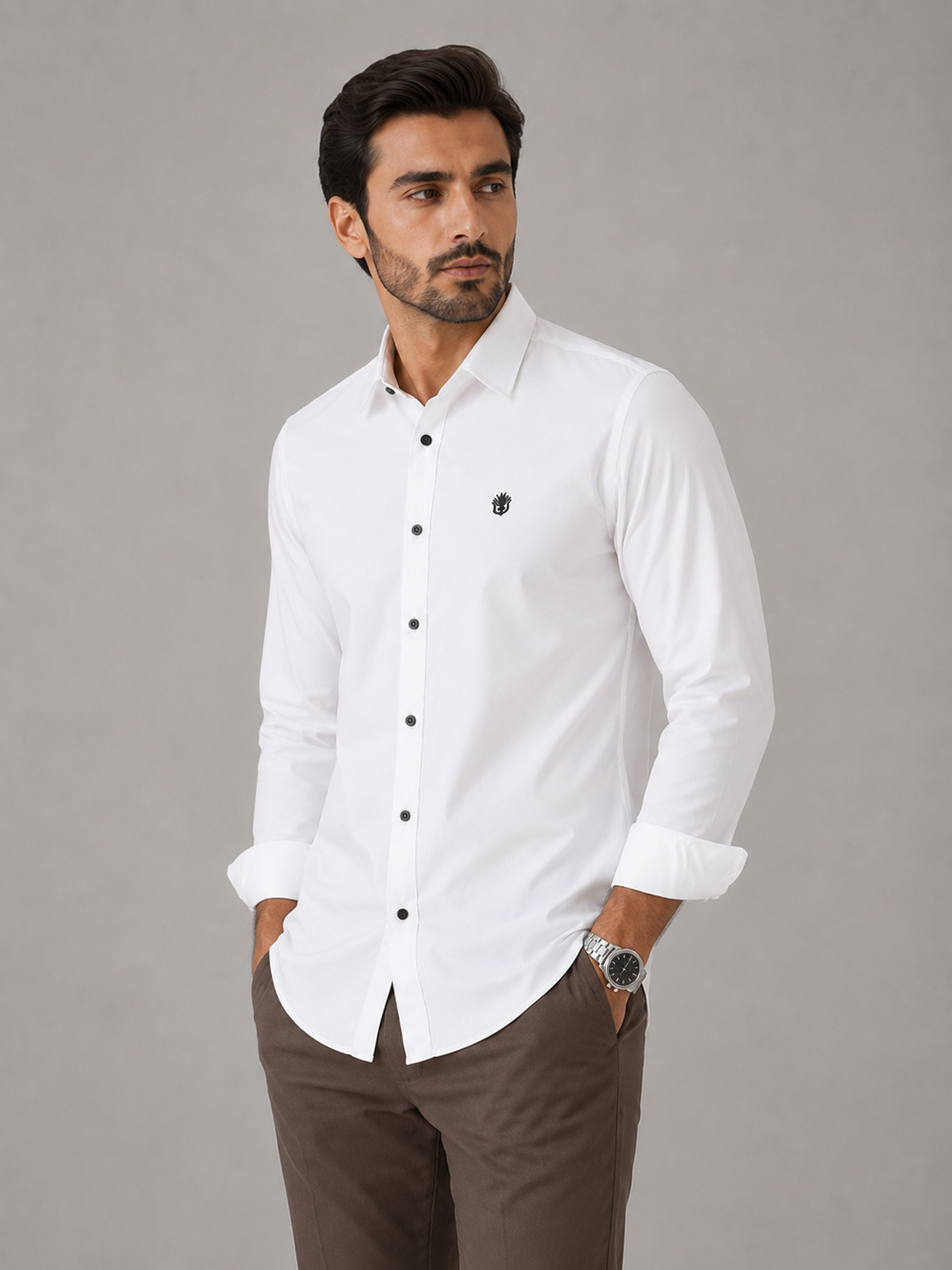 Classic White Cotton Shirt for Timeless Professional Elegance