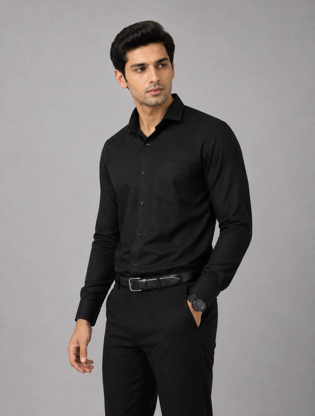 Timeless Black Designer Shirt with Contemporary Charm