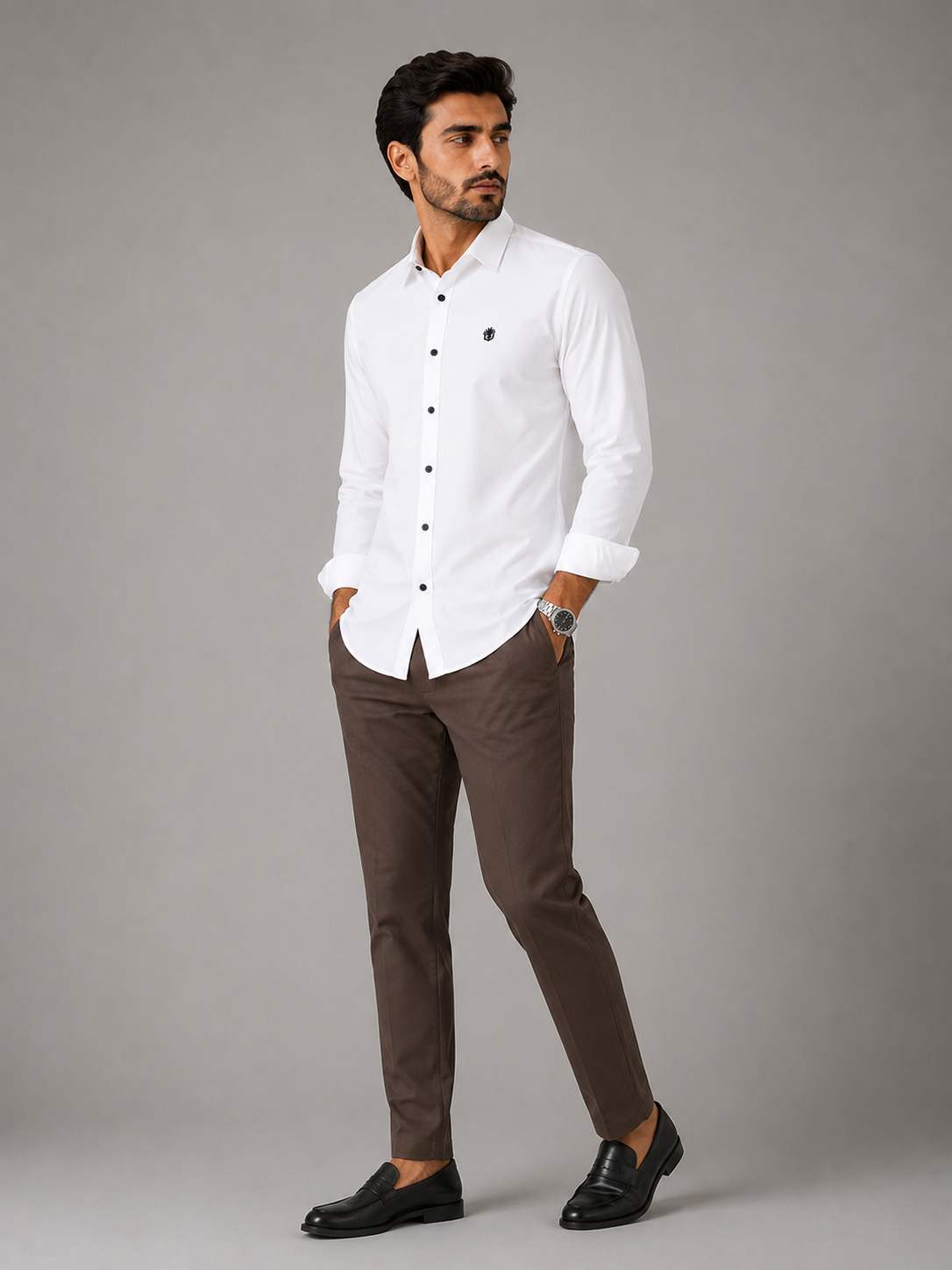 Classic White Cotton Shirt for Timeless Professional Elegance