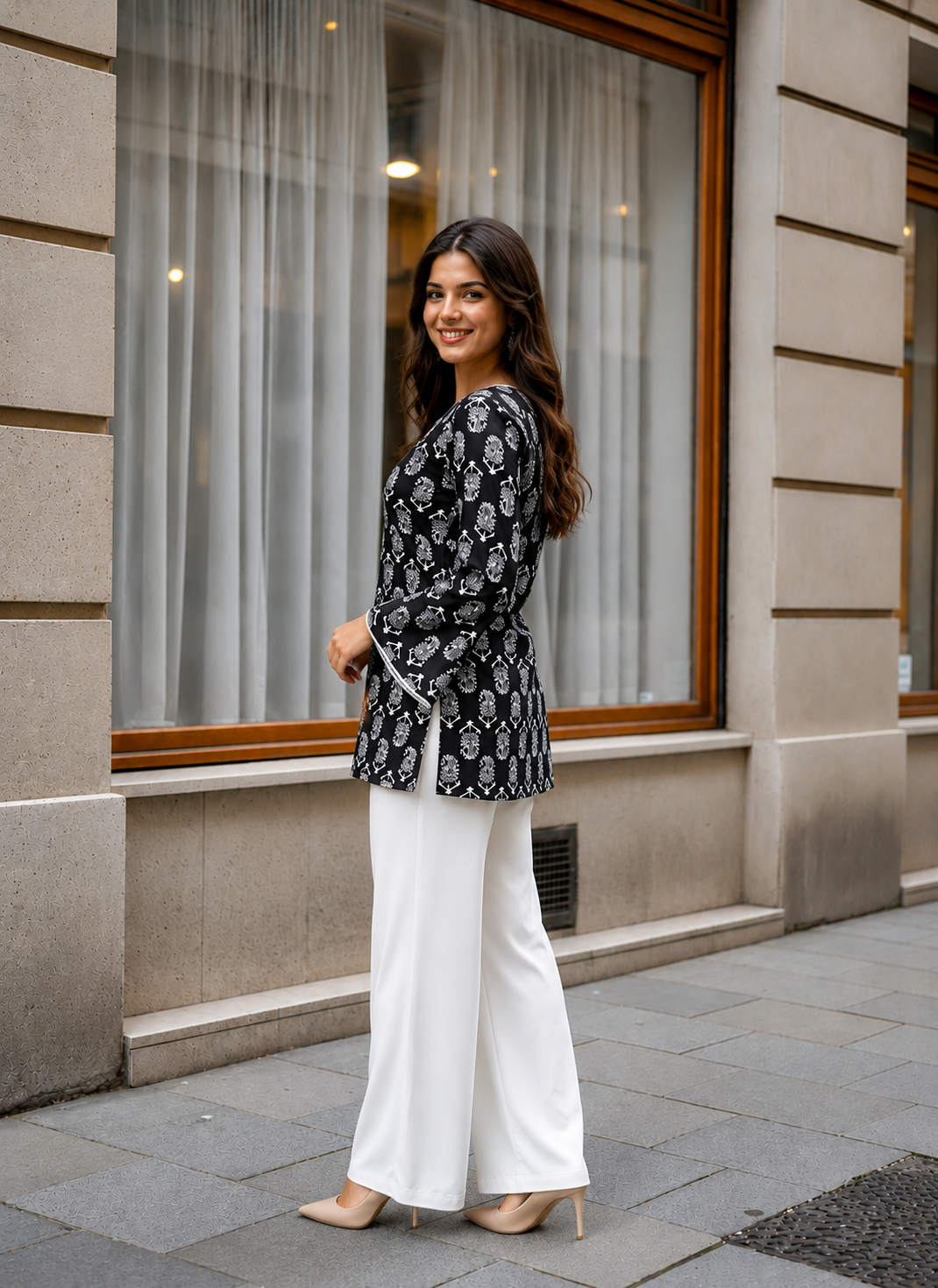 Printed Cotton Short Kurti Featuring Timeless Ethnic Patterns