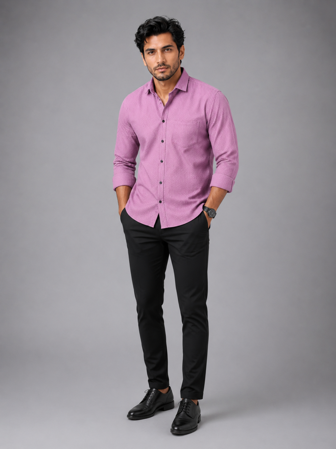 Timeless Pink Designer Shirt with Contemporary Charm