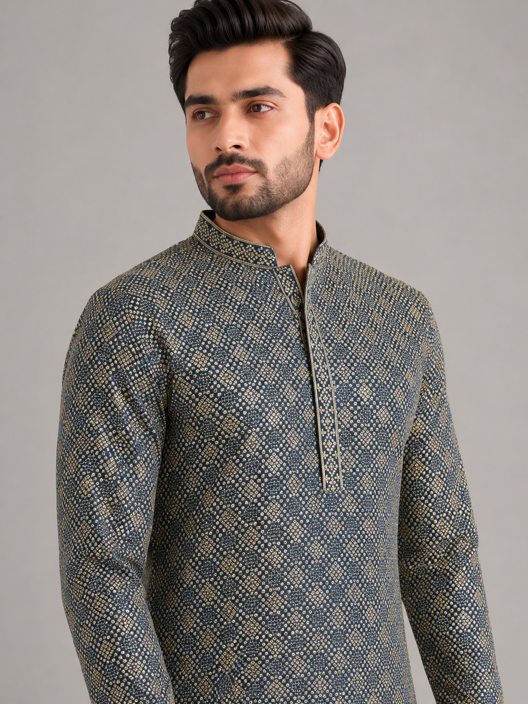Classic Grey Embroidered Kurta Set Featuring Timeless Chikankari Craftsmanship
