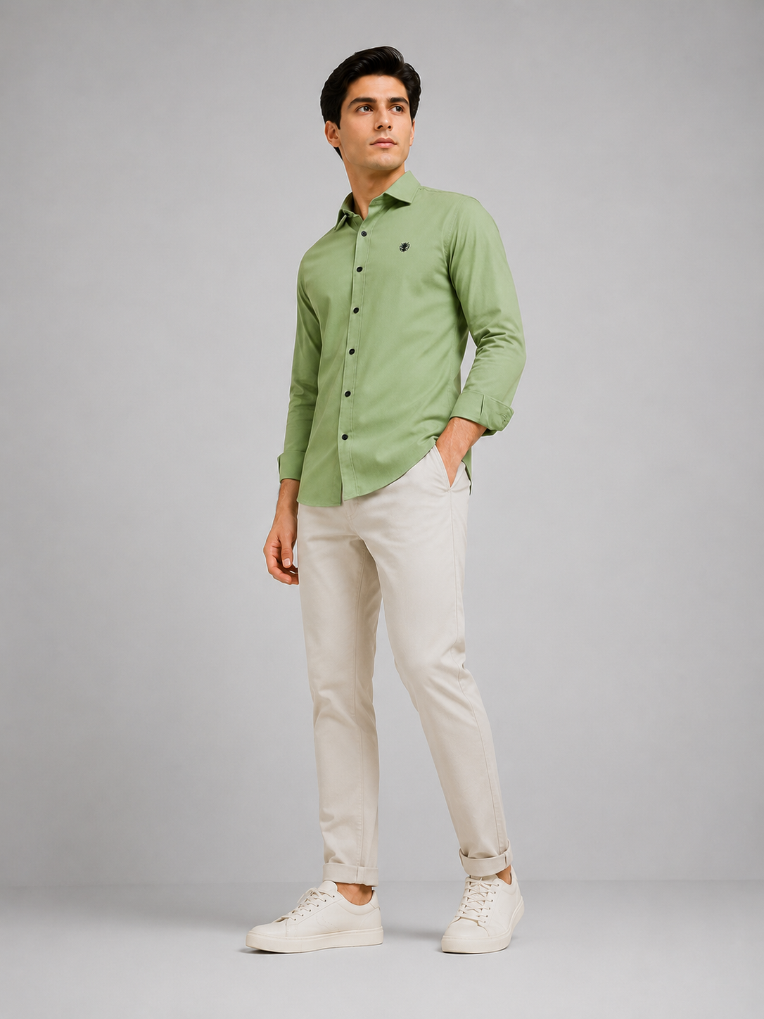 Classic Olive Green Cotton Shirt for Refined Everyday Style