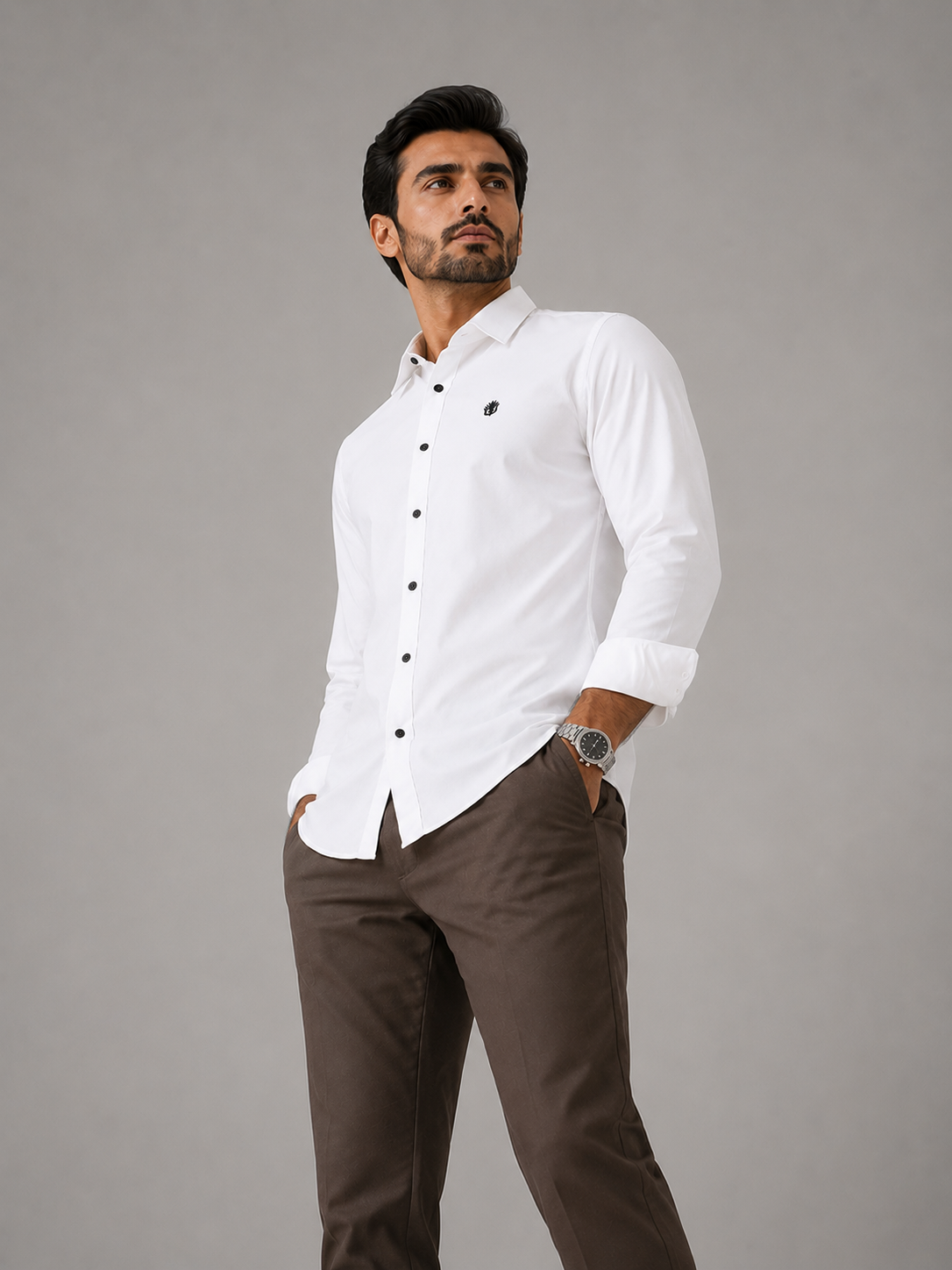 Classic White Cotton Shirt for Timeless Professional Elegance
