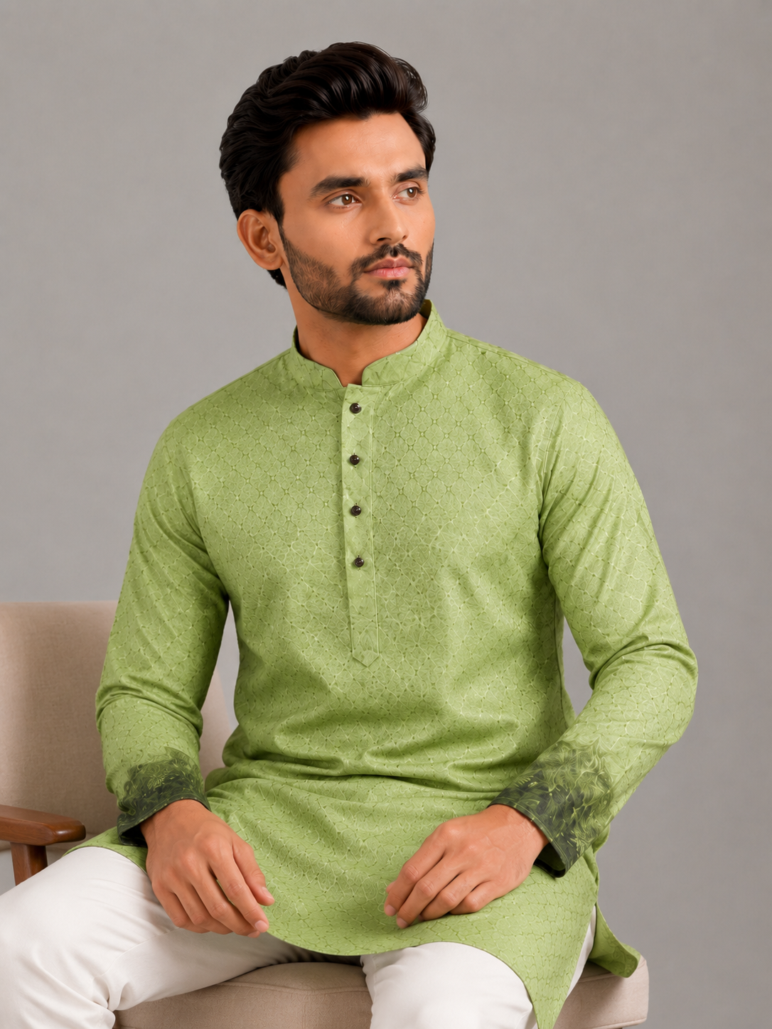 Royal Ivory Traditional Kurta Set with Refined Simplicity