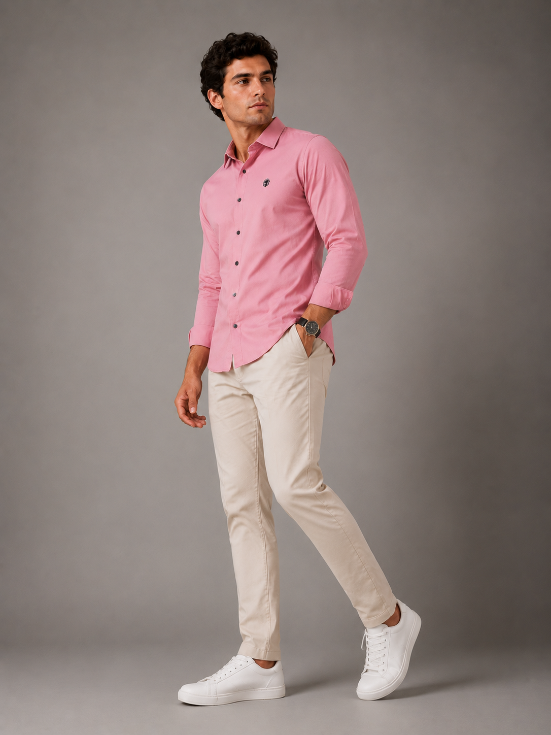 Classic Blush Pink Cotton Shirt for Sophisticated Professional Style