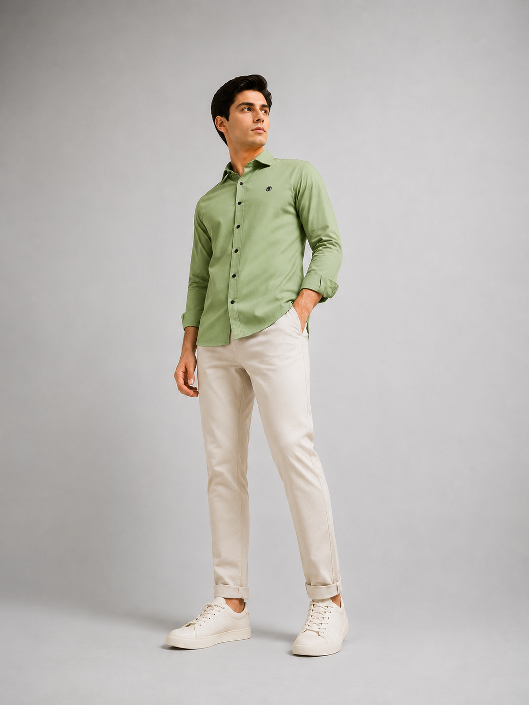Classic Olive Green Cotton Shirt for Refined Everyday Style