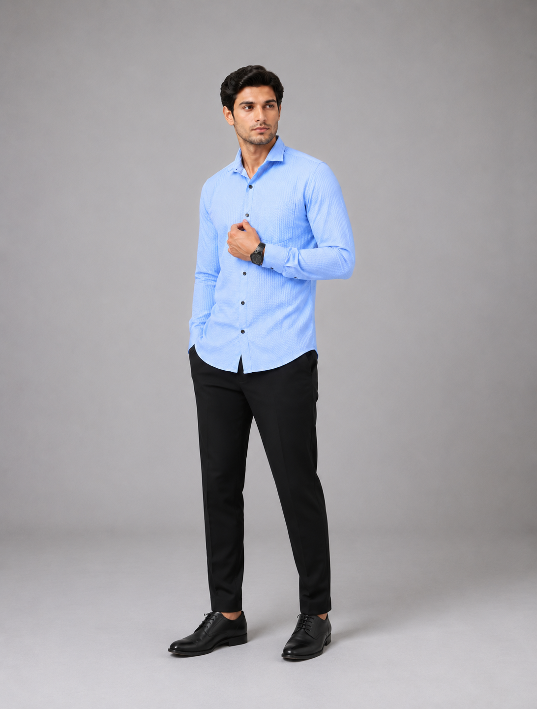 Timeless Sky Blue Designer Shirt with Modern Charm