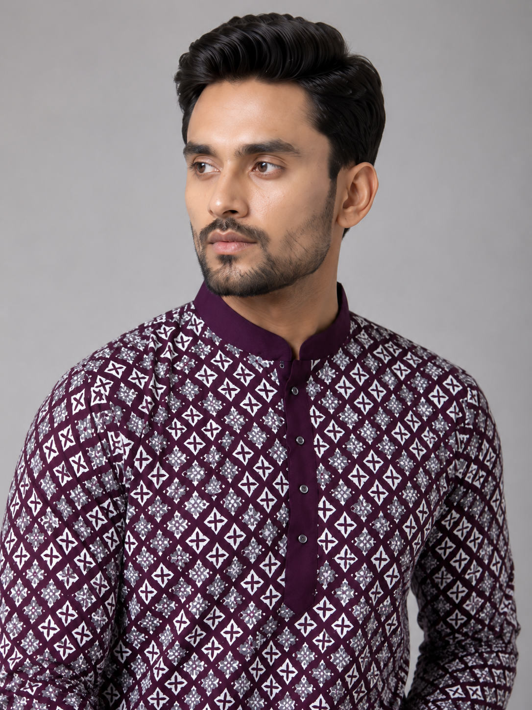 Royal Wine Embroidered Kurta Set Featuring Timeless Elegance