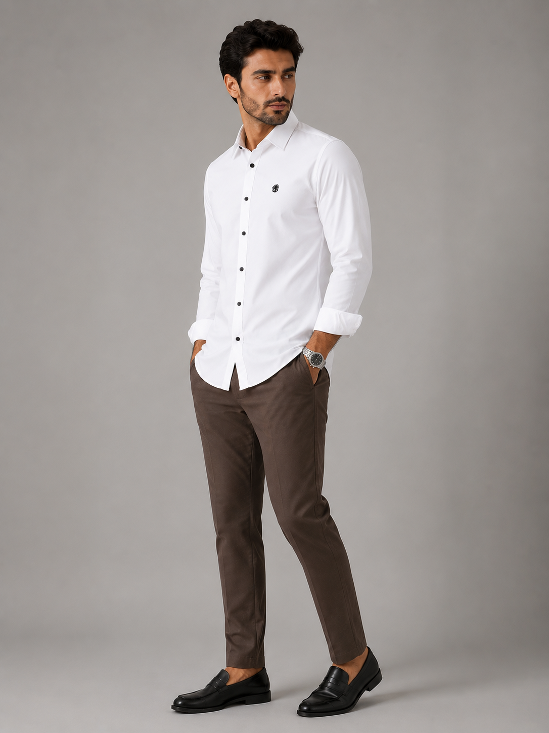 Classic White Cotton Shirt for Timeless Professional Elegance