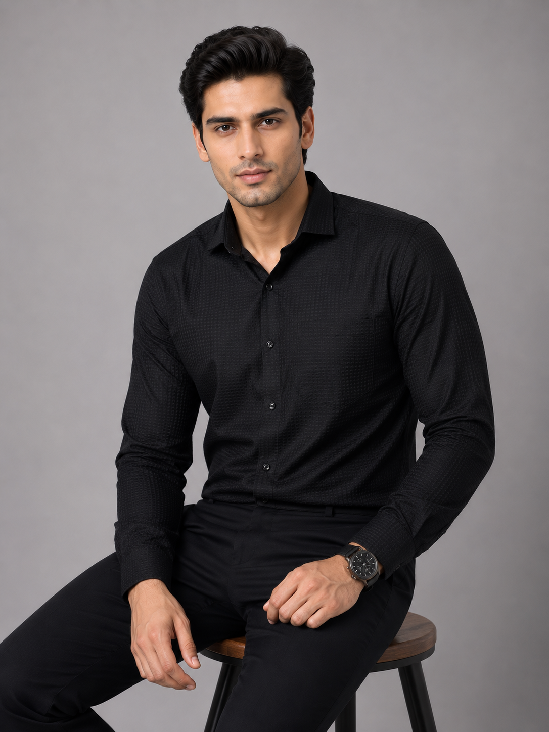 Timeless Black Designer Shirt with Contemporary Charm