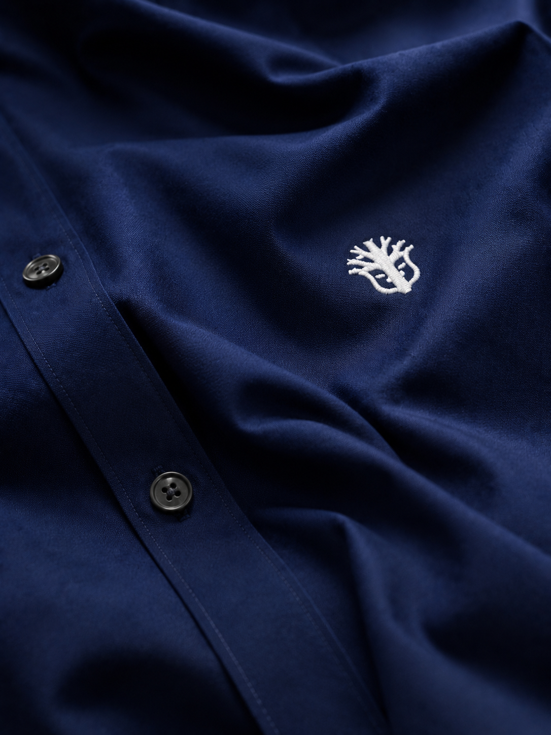 Classic Navy Blue Cotton Shirt for Effortless Professional Style