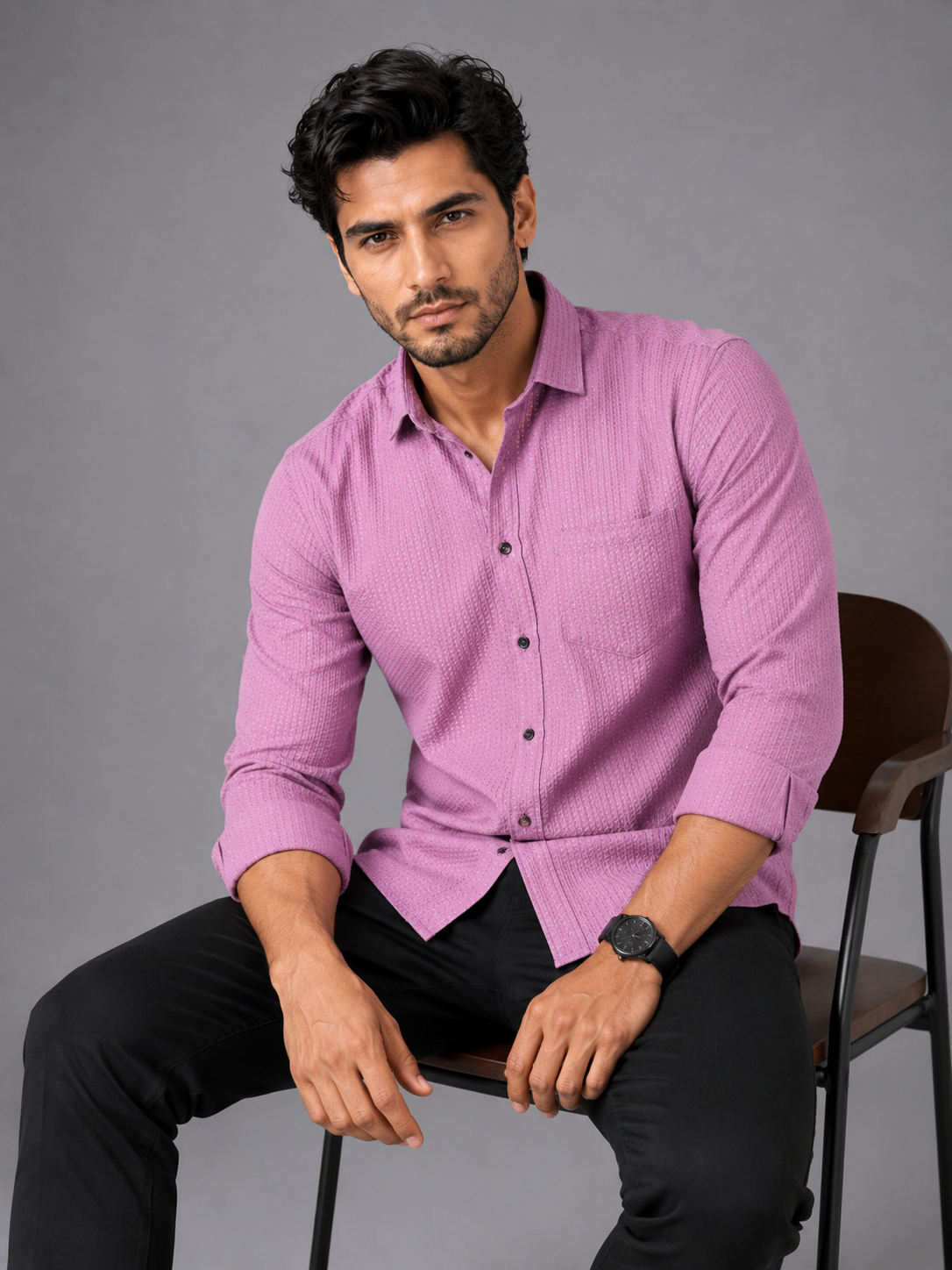Timeless Pink Designer Shirt with Contemporary Charm