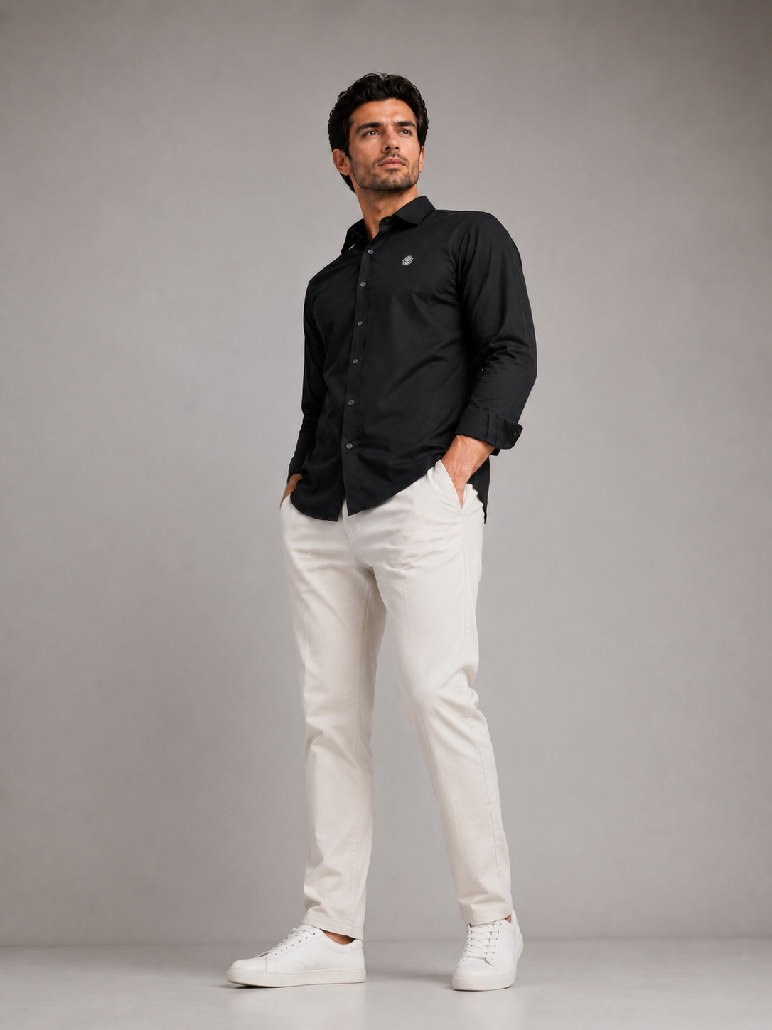 Classic Black Cotton Shirt for Timeless Professional Elegance