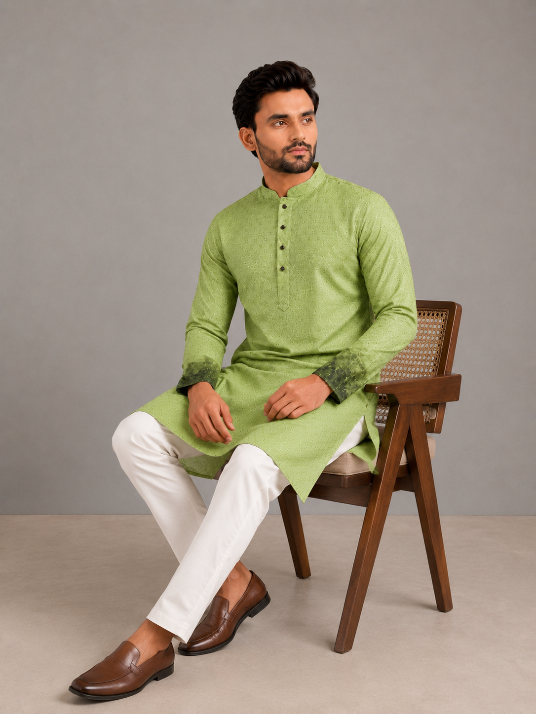 Royal Ivory Traditional Kurta Set with Refined Simplicity
