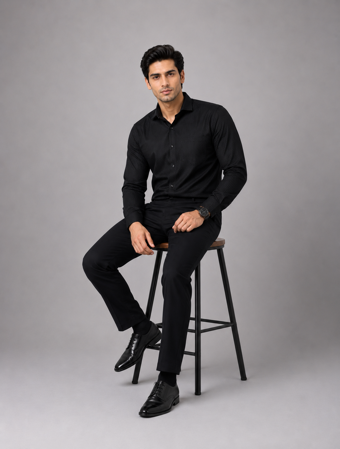 Timeless Black Designer Shirt with Contemporary Charm