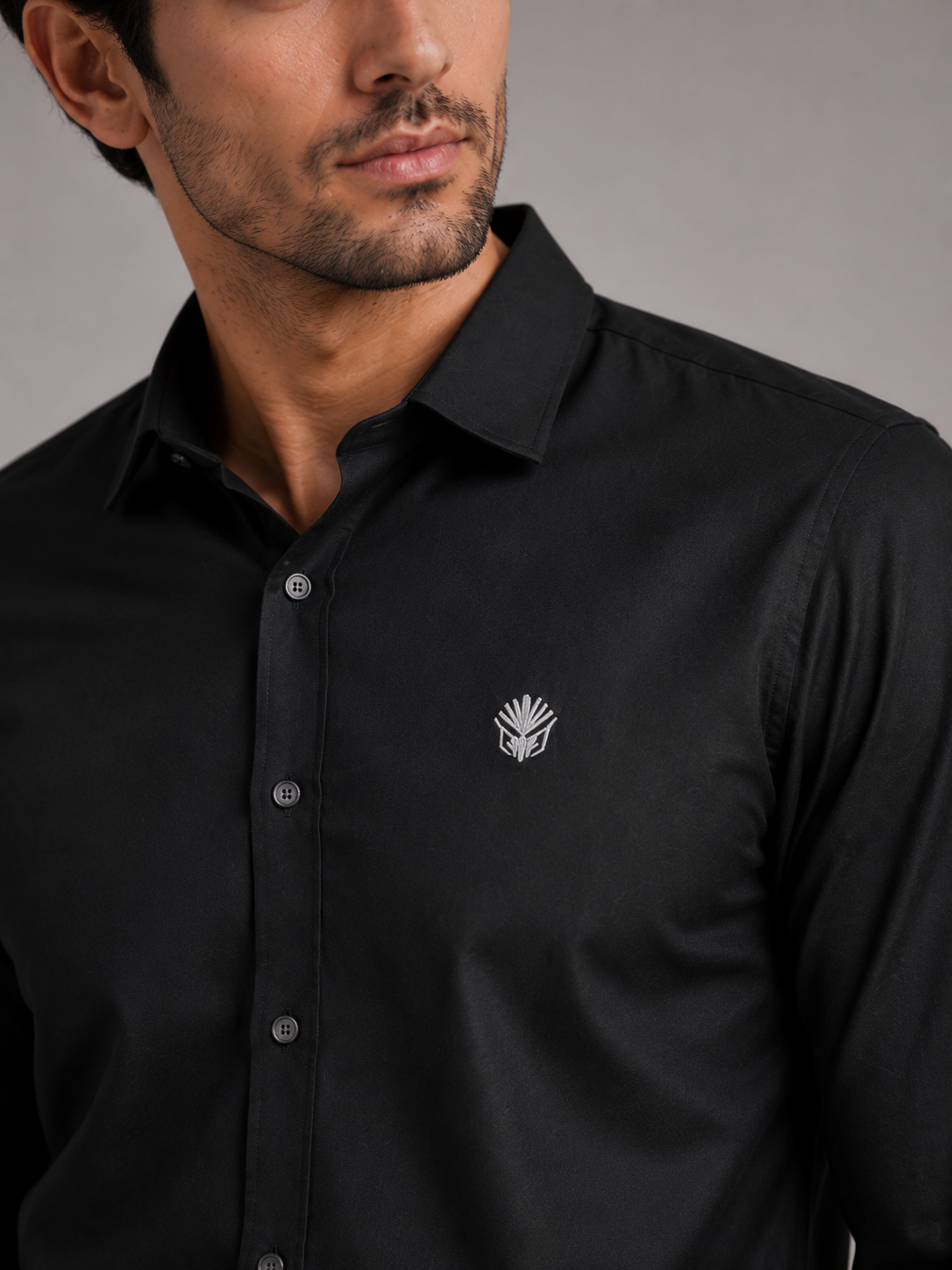 Classic Black Cotton Shirt for Timeless Professional Elegance