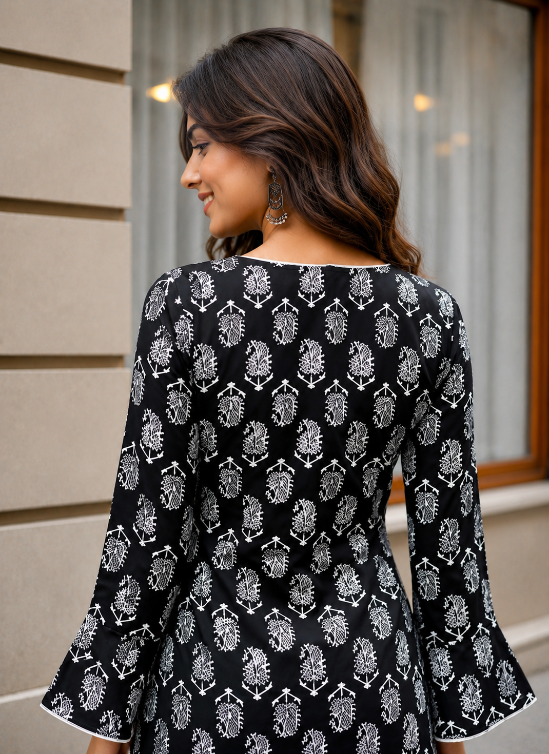 Printed Cotton Short Kurti Featuring Timeless Ethnic Patterns