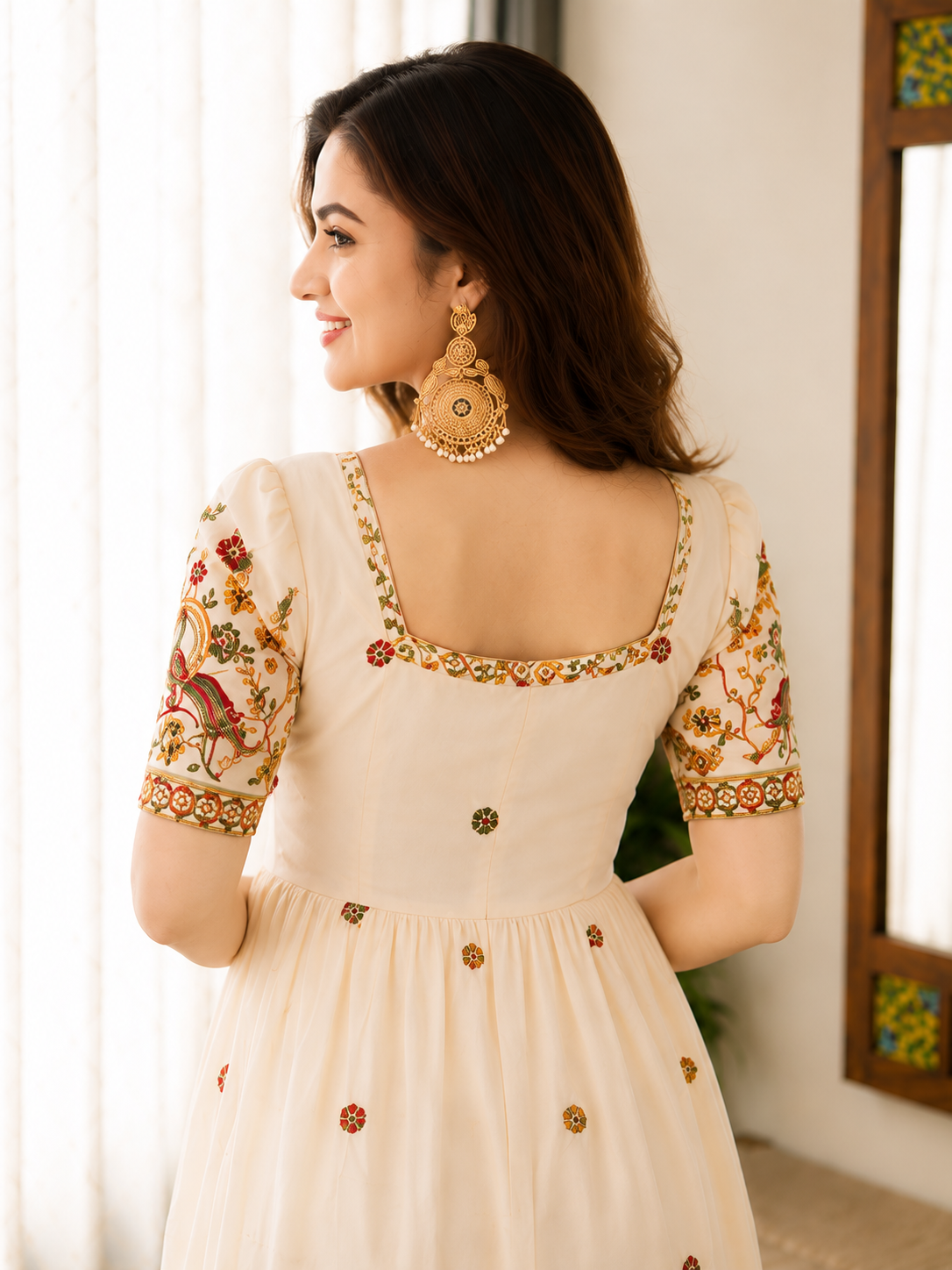 Designer Flared Gown with Intricate Zari Craftsmanship