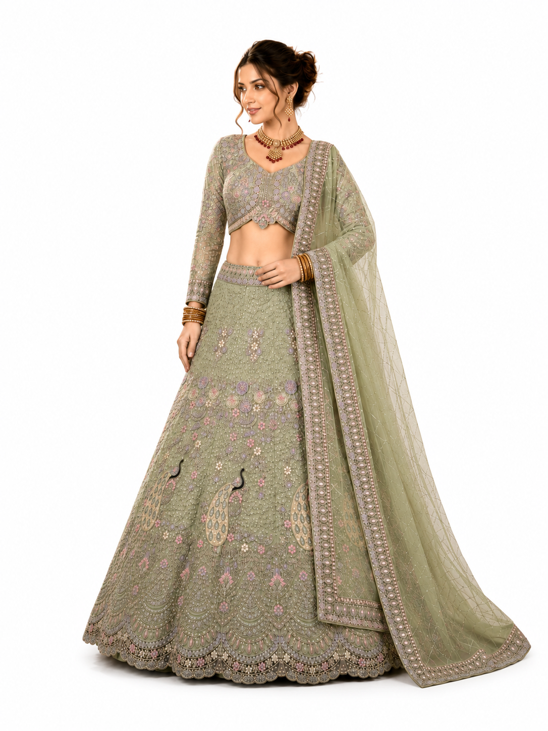 Floral Embroidered Lehenga Set
