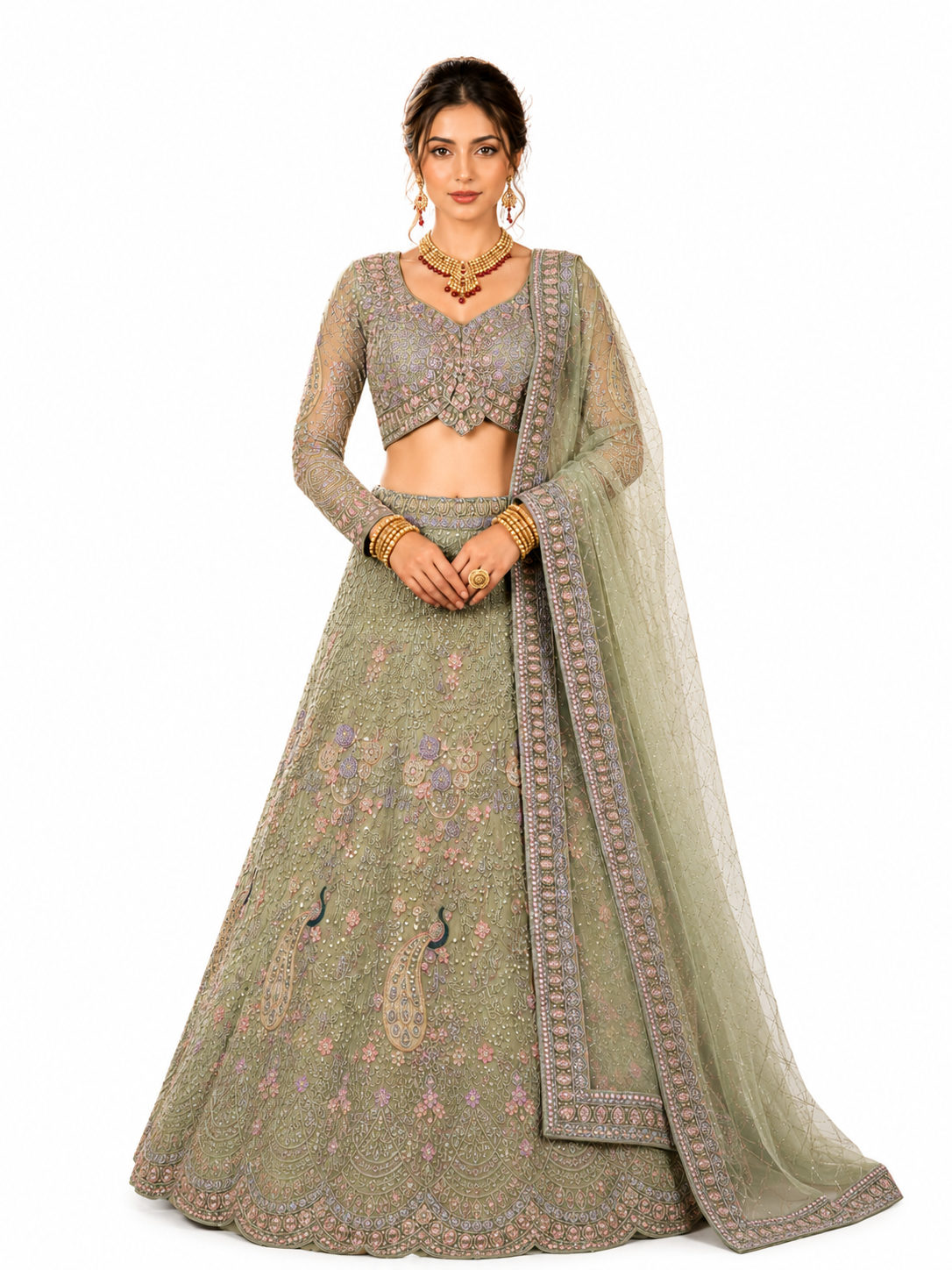 Floral Embroidered Lehenga Set