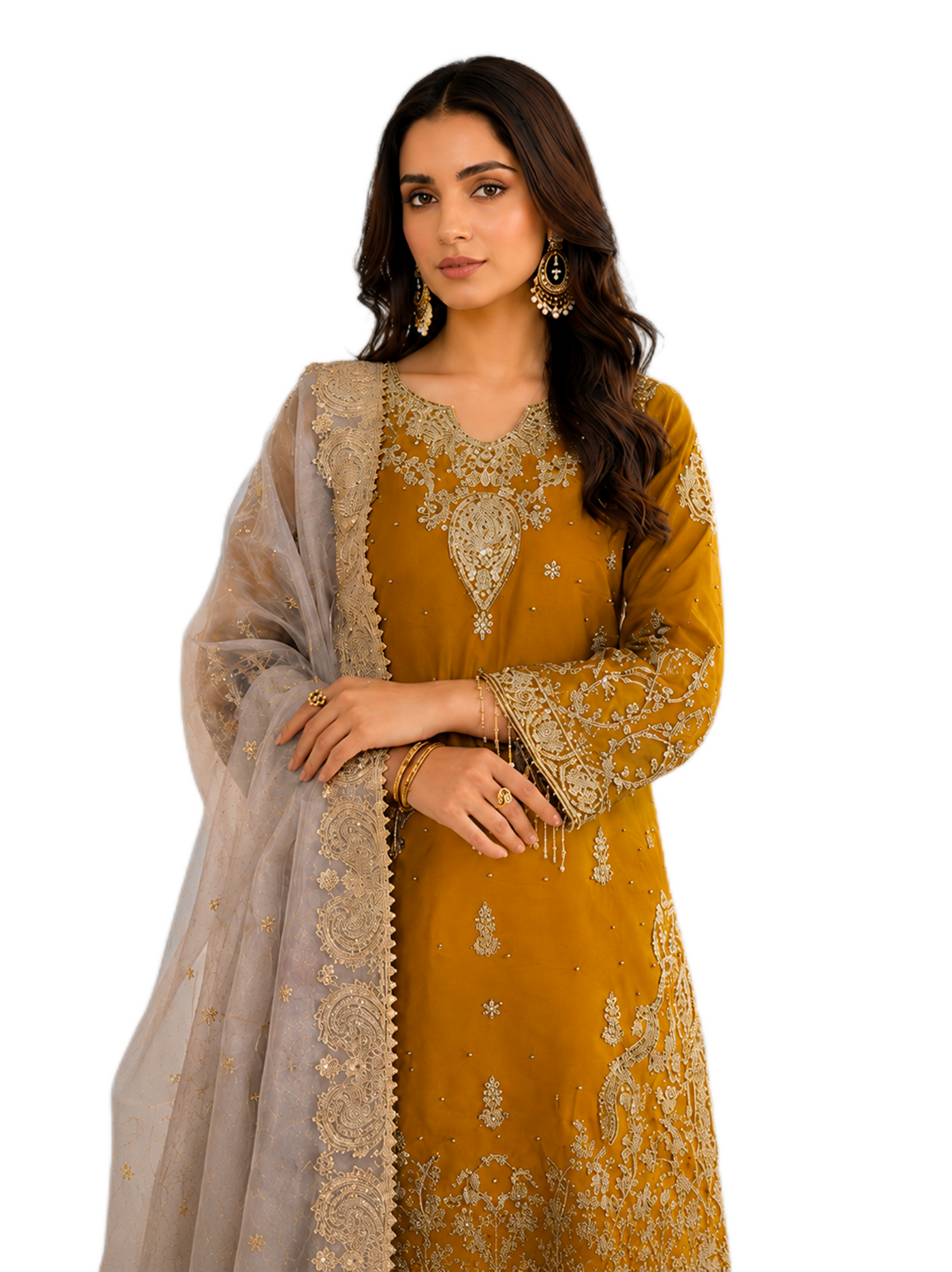 Regal Mustard Sharara Suit