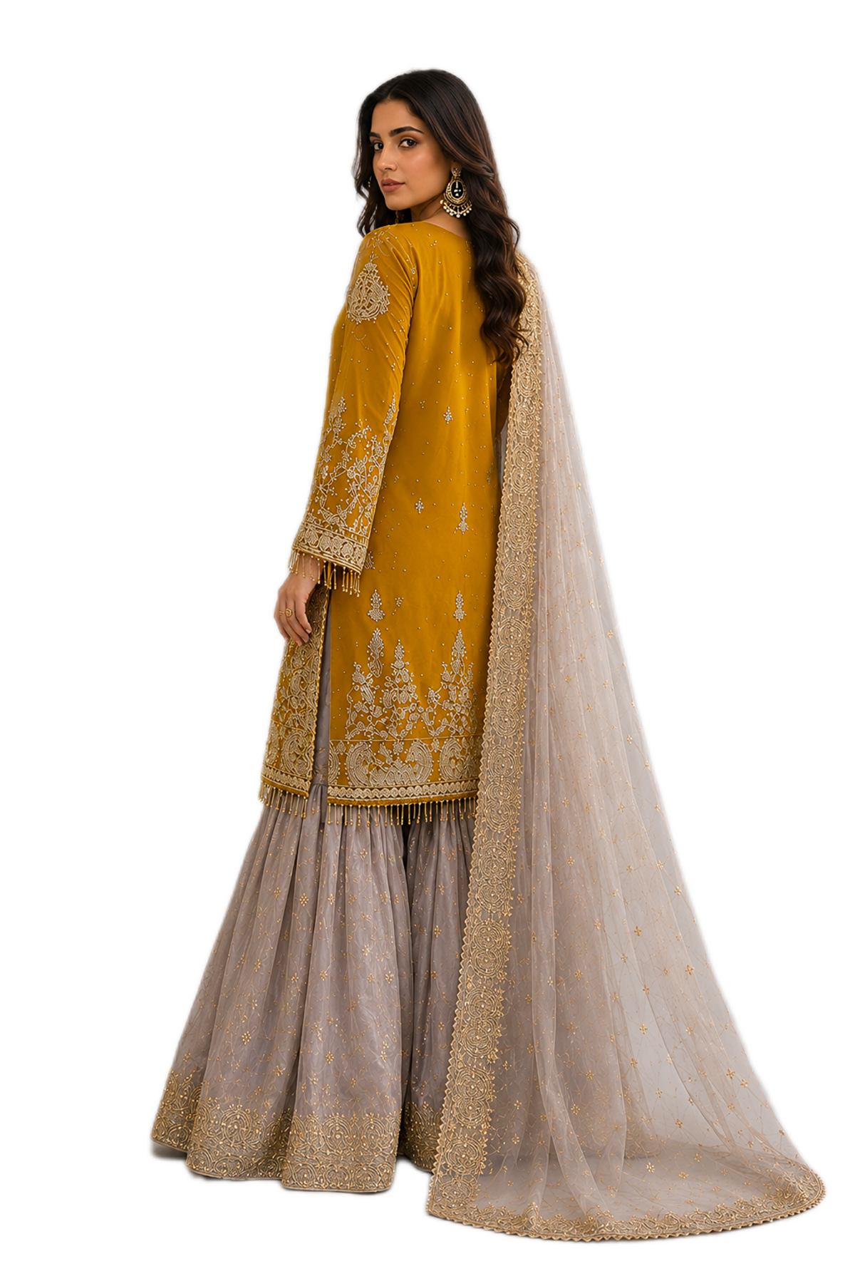 Regal Mustard Sharara Suit