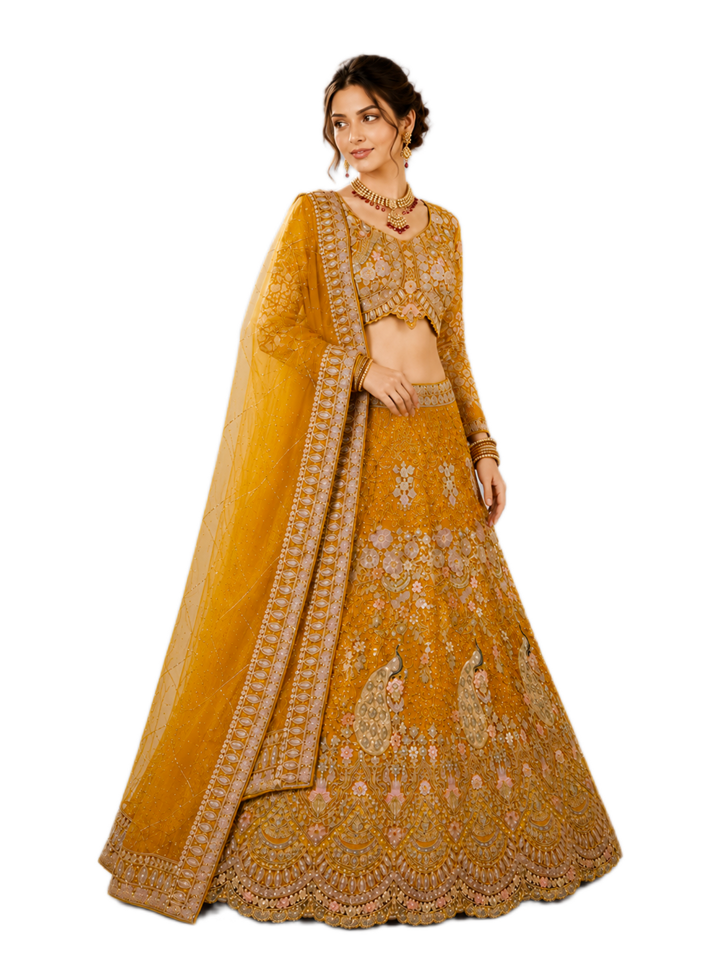Peacock Embroidered Lehenga Set