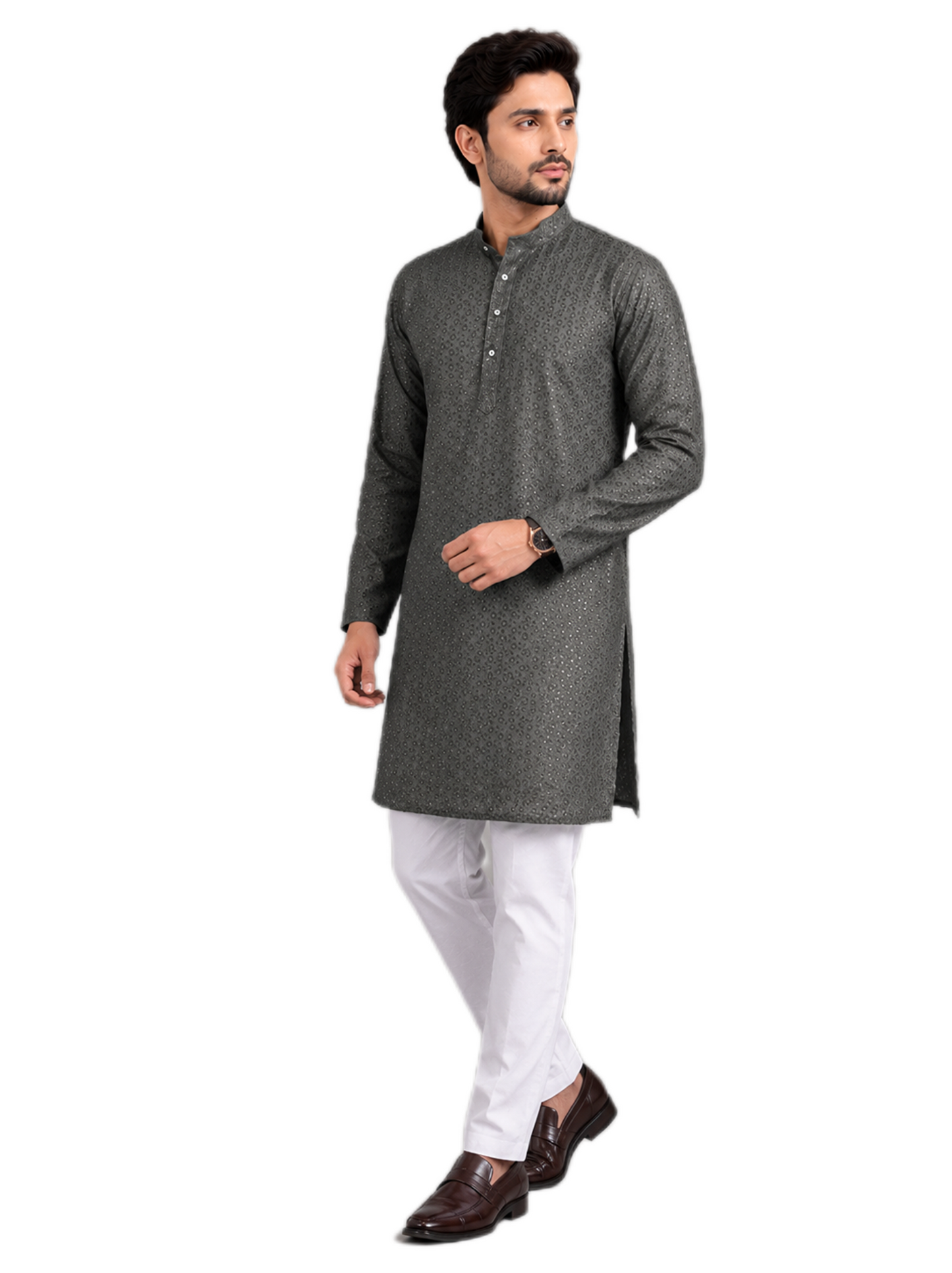 Heritage Grey Kurta Set