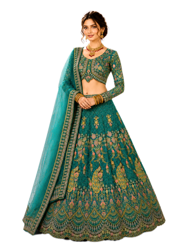 Floral Sequins Embroidered Lehenga Set