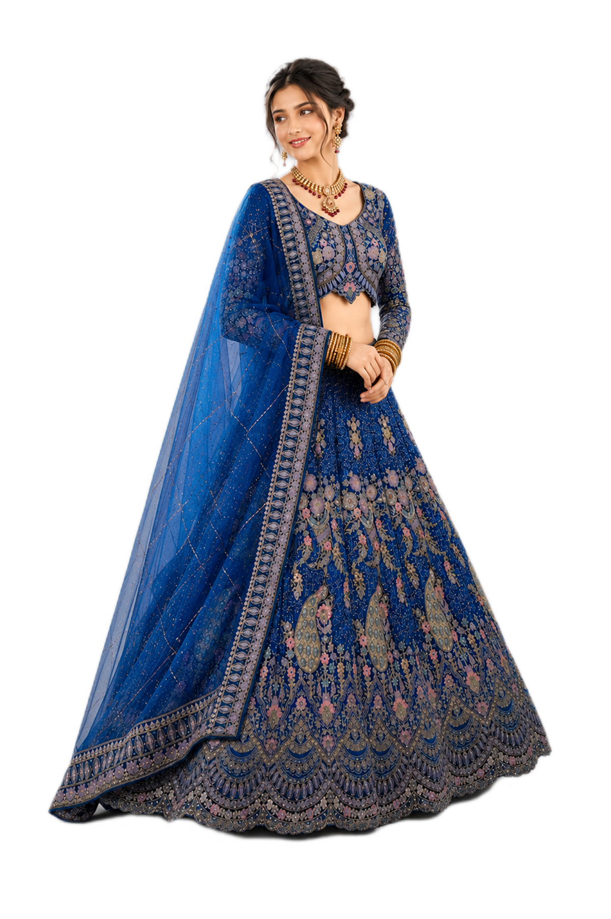 Floral Embroidery Lehenga Set