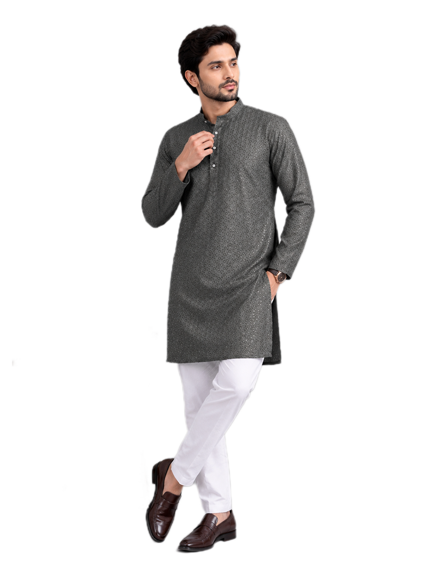 Heritage Grey Kurta Set