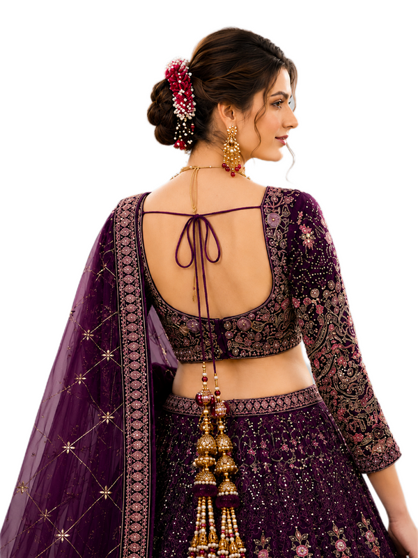 Peacock Artwork Lehenga Set