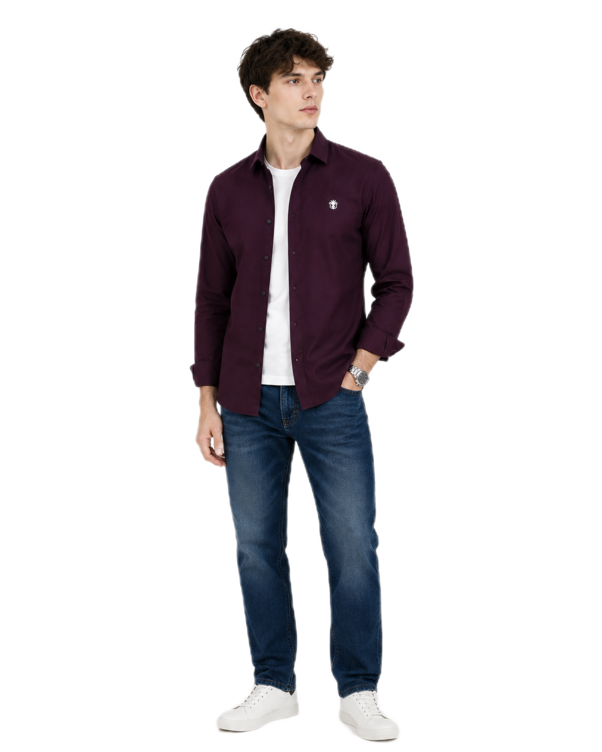 Classic Wine Cotton Shirt
