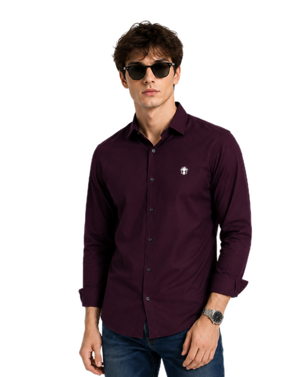 Classic Wine Cotton Shirt