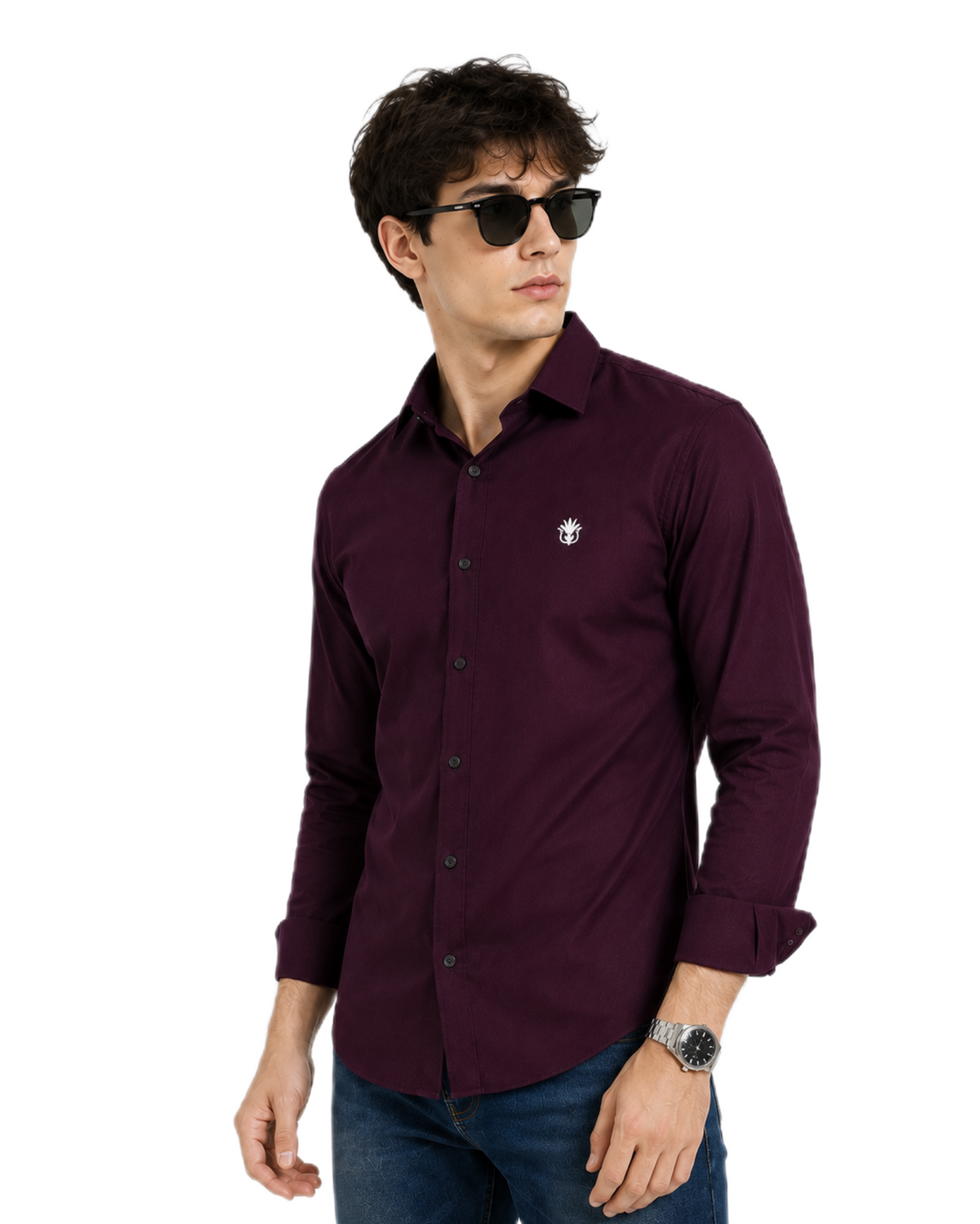 Classic Wine Cotton Shirt