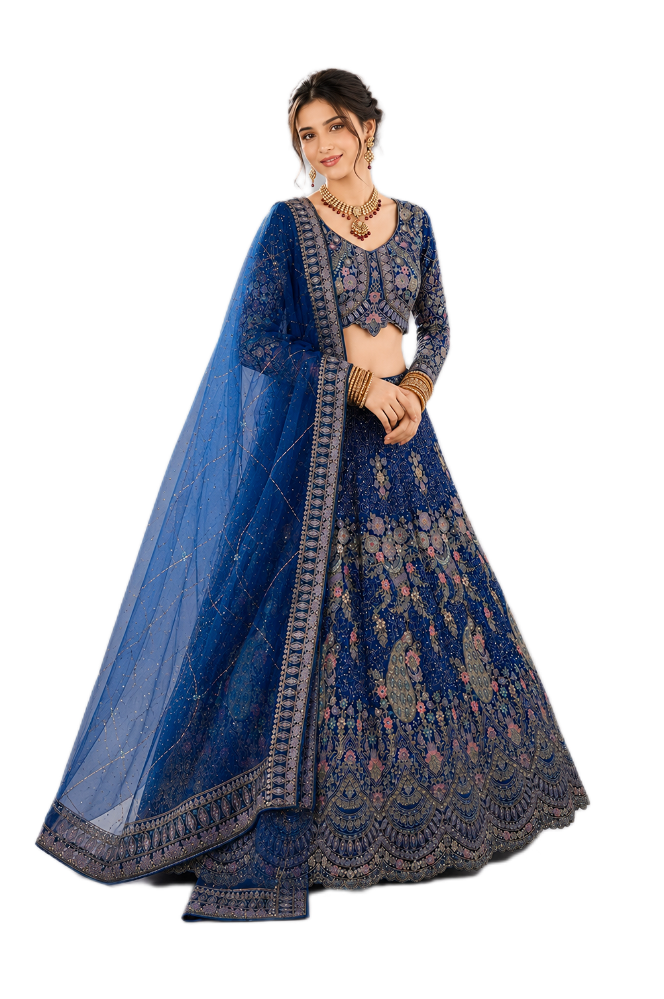 Floral Embroidery Lehenga Set