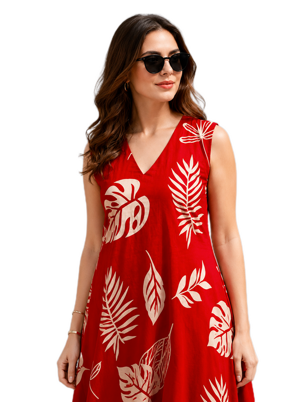 Crimson Red Printed Set