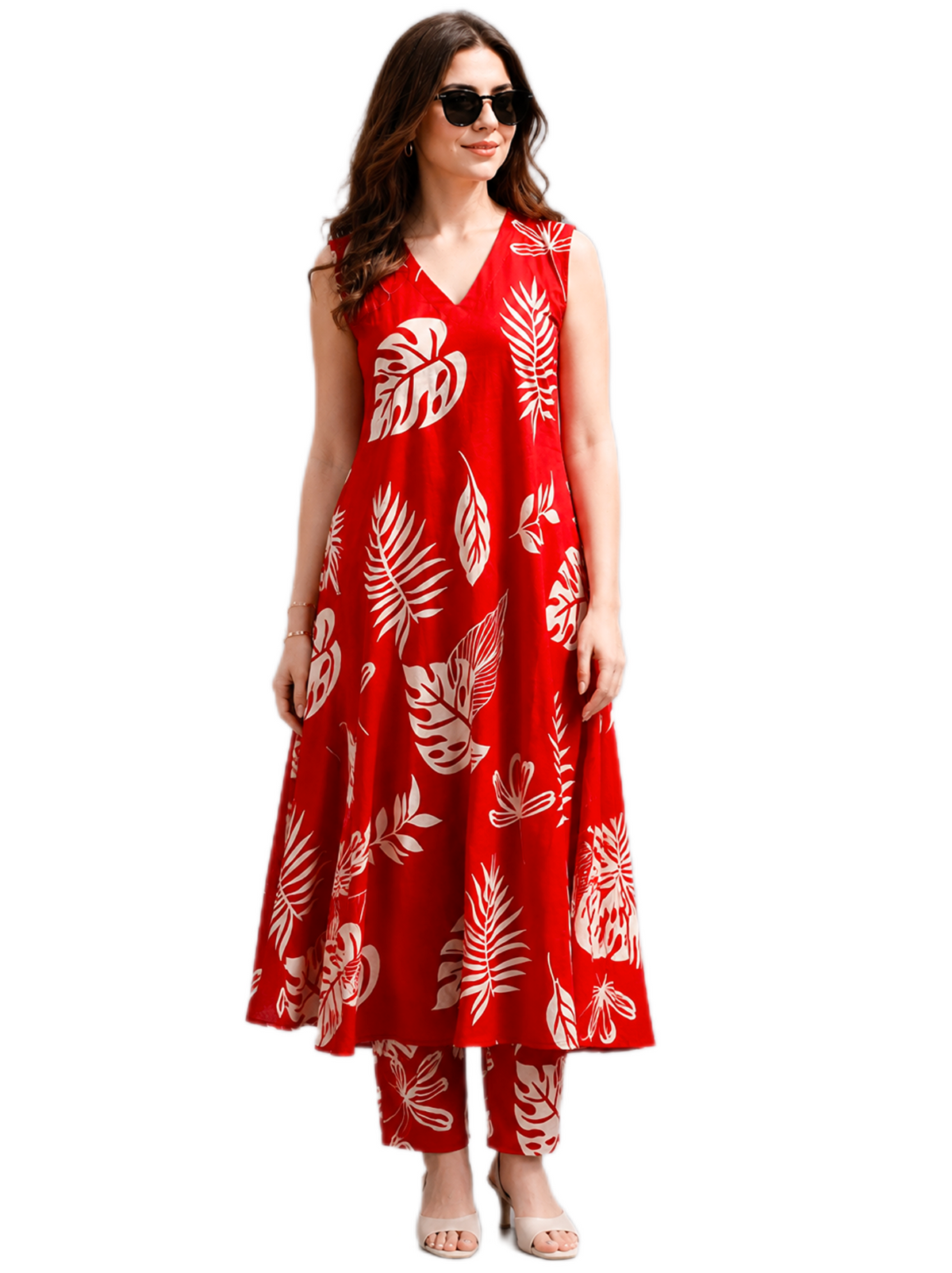 Crimson Red Printed Set