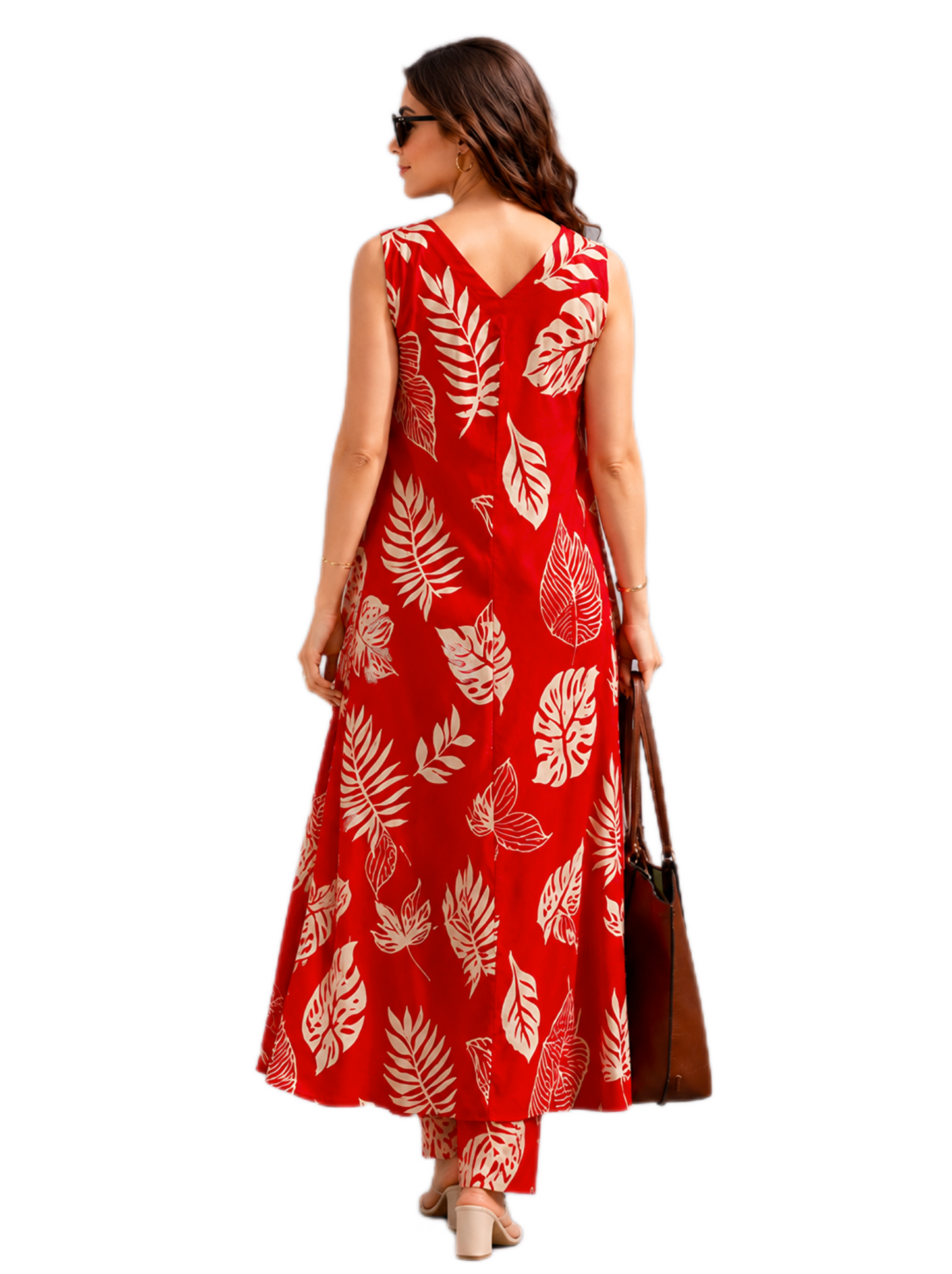 Crimson Red Printed Set