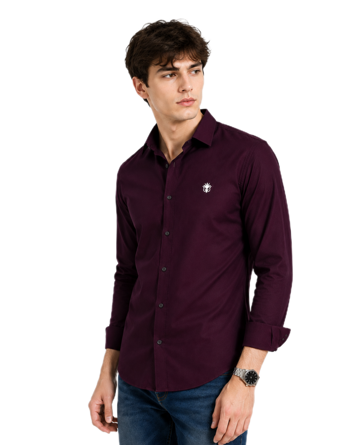 Classic Wine Cotton Shirt