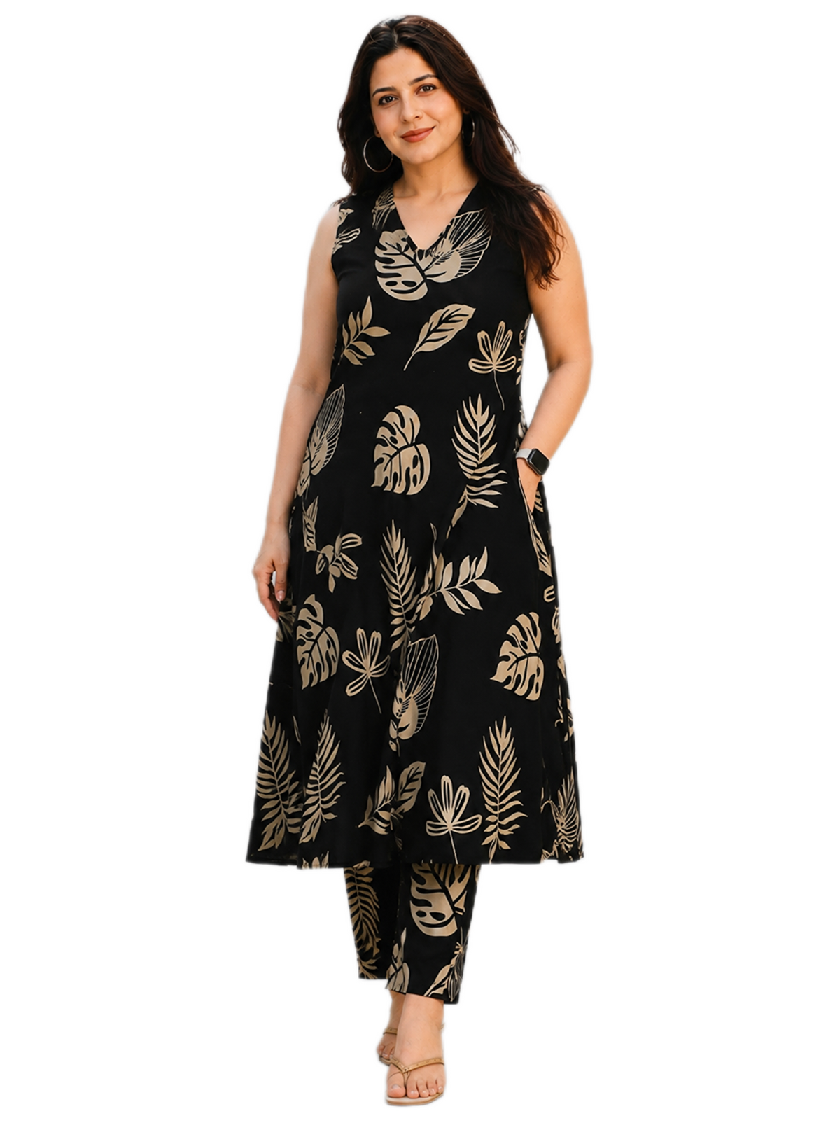 Midnight Black Printed Kurti
