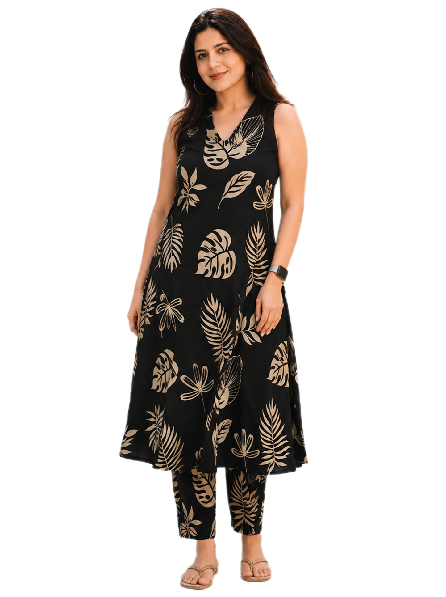 Midnight Black Printed Kurti