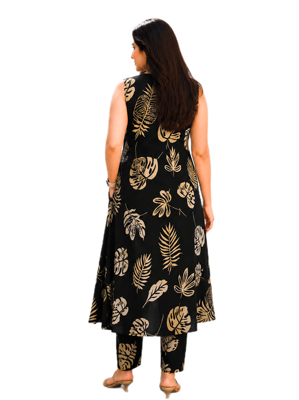 Midnight Black Printed Kurti