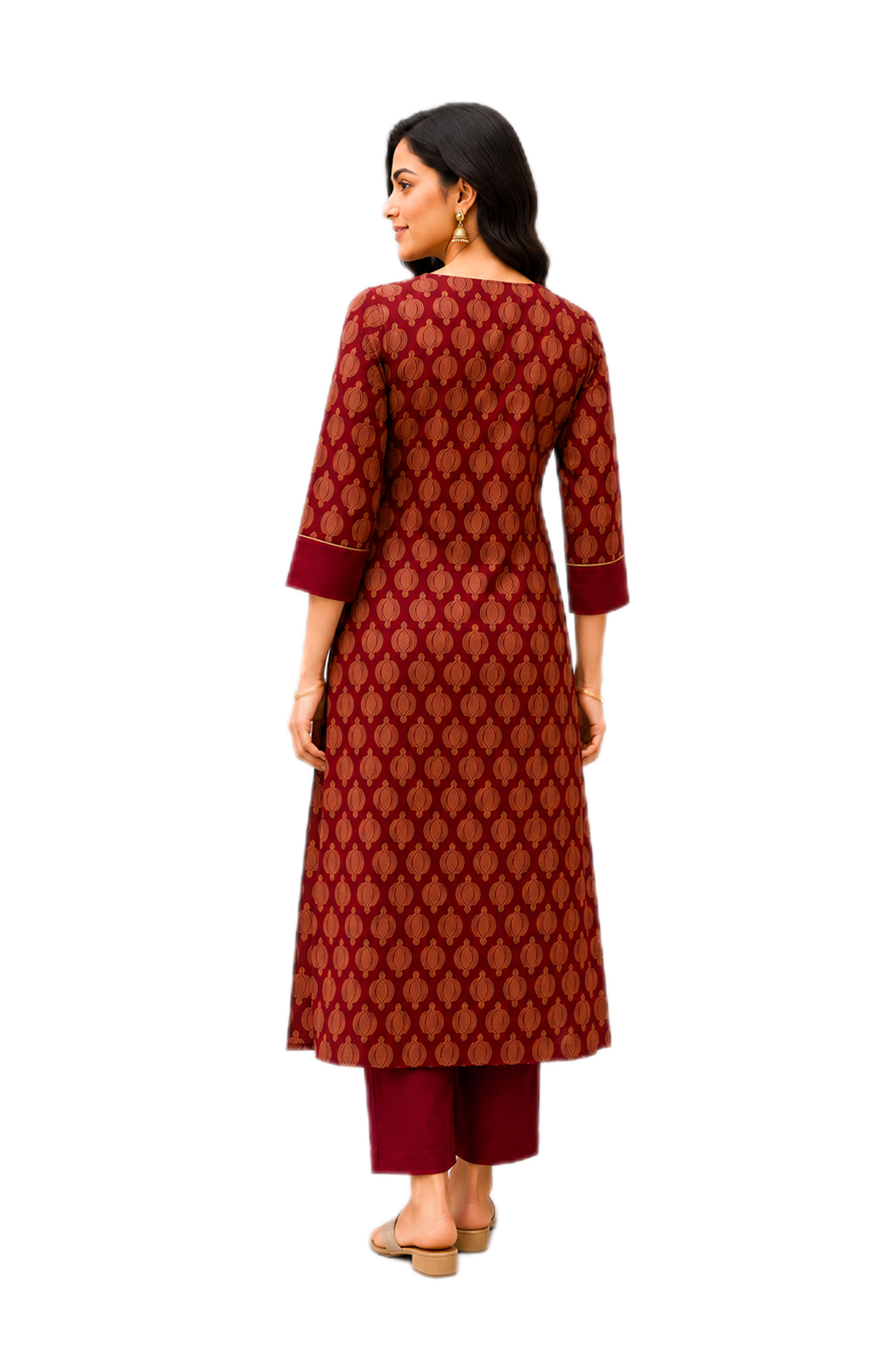 Classic Maroon Printed Kurti